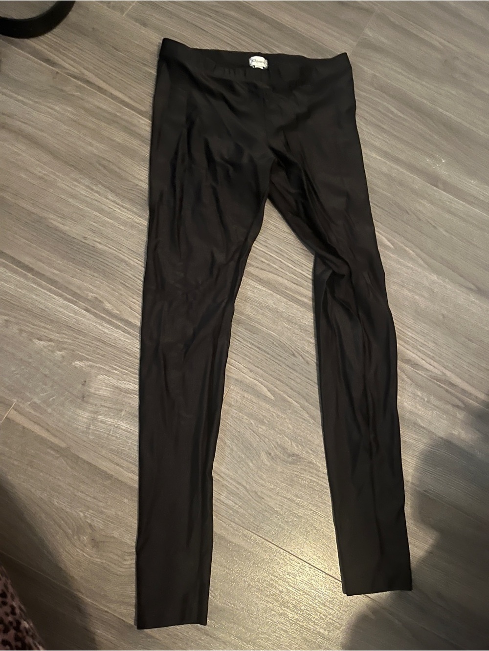 Dynamite Black High-Waist Leggings shiny